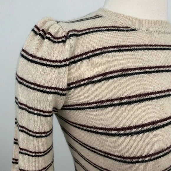 NWT FRAME shirred stripe cashmere sweater sz- XS - Picture 3 of 6